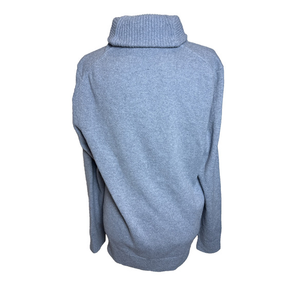 Banana Republic 100% Extra Fine Merino Wool Shawl Collar Sweater Blue Medium - Picture 4 of 9